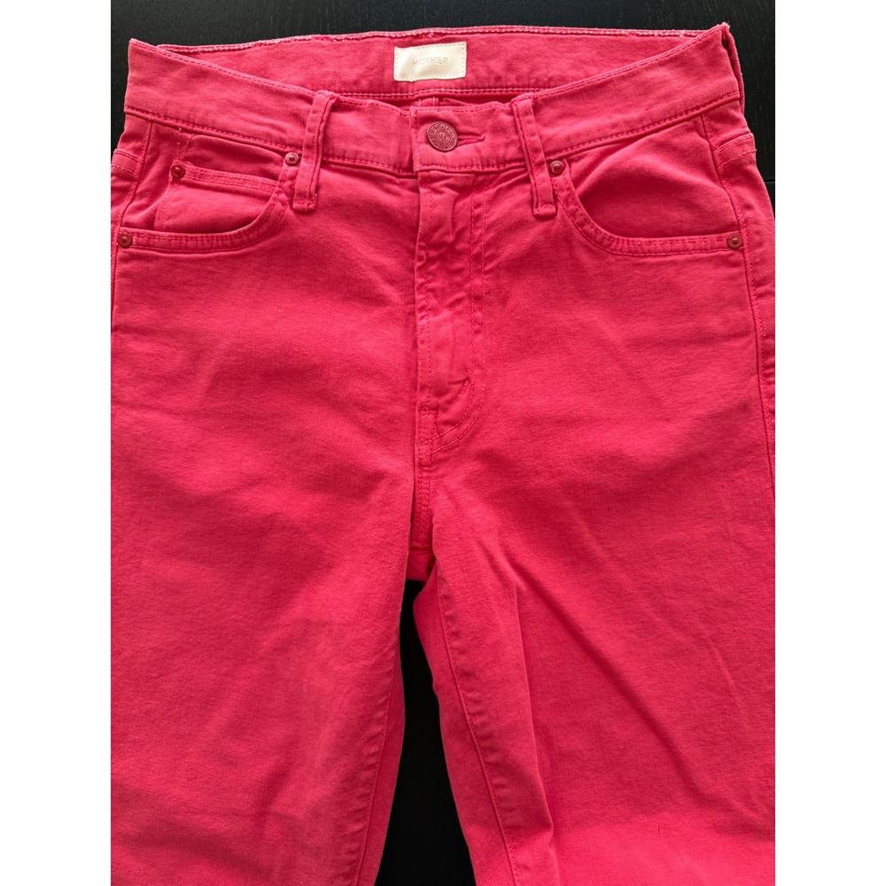 Mother Skinny Ankle Jeans Womens 24 Fuchsia‎ Pink Mid-Rise Cotton Stretch Denim